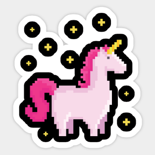 Pixel Art Unicorn Funny Pop Art Gaming Sticker